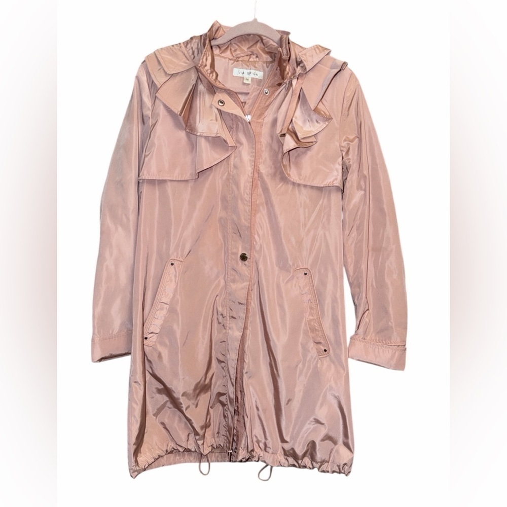 Via Spiga Light Pink Hooded Trench Coat